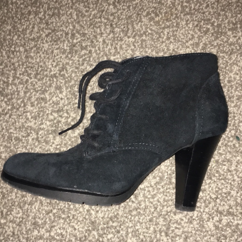 black heeled booties